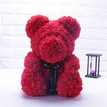 Load image into Gallery viewer, 2020 Brazil Hot Valentines Day Gift 25cm Red Bear Rose Teddy Bear Rose Flower