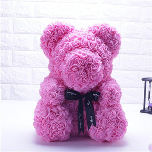 2020 INDIA HOT  Valentines Day Gift 25cm Red Bear Rose Teddy Bear Rose Flower