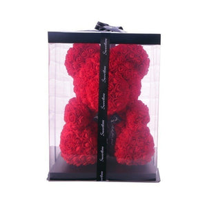 2020 Brazil Hot Valentines Day Gift 25cm Red Bear Rose Teddy Bear Rose Flower